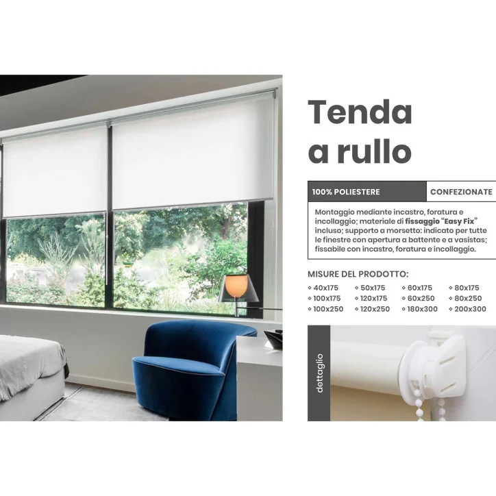 Tende a rullo parasole oscurante per interno Poliestere facile installazione