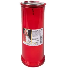 Lumino 50T di paraffina a pasta bianca e stoppino in cotone cerato Dimensioni: Ø 6,5 cm - h. 19 cm