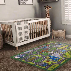 Tappeto Gioco per Bambini a Pelo Corto - Dimensioni grandi 130x160 cm, Colorato Pista Morbido per la Cameretta