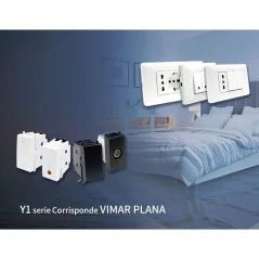 PRESA FRUTTI COMPATIBILE VIMAR PLANA SCHUKO INTERRUTTORE PULSANTE USB TV