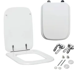 Tavoletta wc universale Copriwater in Legno, Coprivaso colorata con accessori Cerniere viti anello