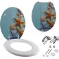 Tavoletta wc universale Copriwater in Legno, Coprivaso colorata con accessori Cerniere viti anello