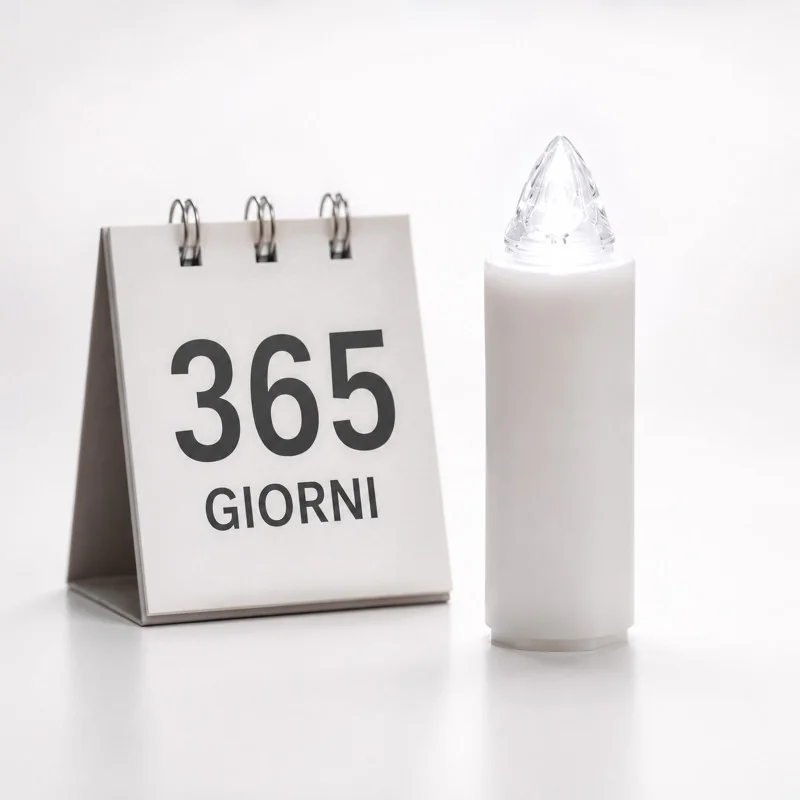 Lumino Elettrico a Led Stilo Pacis, Durata 365 Giorni, Bianco con Luce Intermittente, 9.5xø3 cm