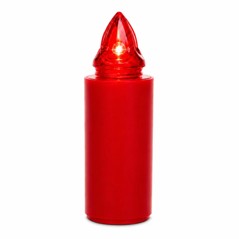 Lumino Elettrico a Led Stilo Pacis, Durata 365 Giorni, Rosso con Luce Intermittente, 9.5xø3 cm